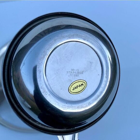 Vintage Japanese Stainless Steel Fondue Set Pot with Lid and Underplate Burner H - Picture 6 of 13